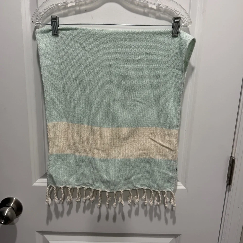 Die Caprie Unisex Hand Towel Set Turkish Cotton Diamond‎ Weave Blue Cream 18x20